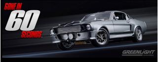 Ford Mustang GT500E 1967 \"Eleanor\" Gone in 60 seconds tungsten grey with black stripes Greenlight 1:18