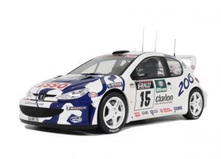 PEUGEOT 206 WRC WHITE TOUR DE CORSE 1999 G. Panizzi / H. Panizzi OttO mobile 1:12 Resinemodell (Türen, Motorhaube... nicht zu öffnen!)