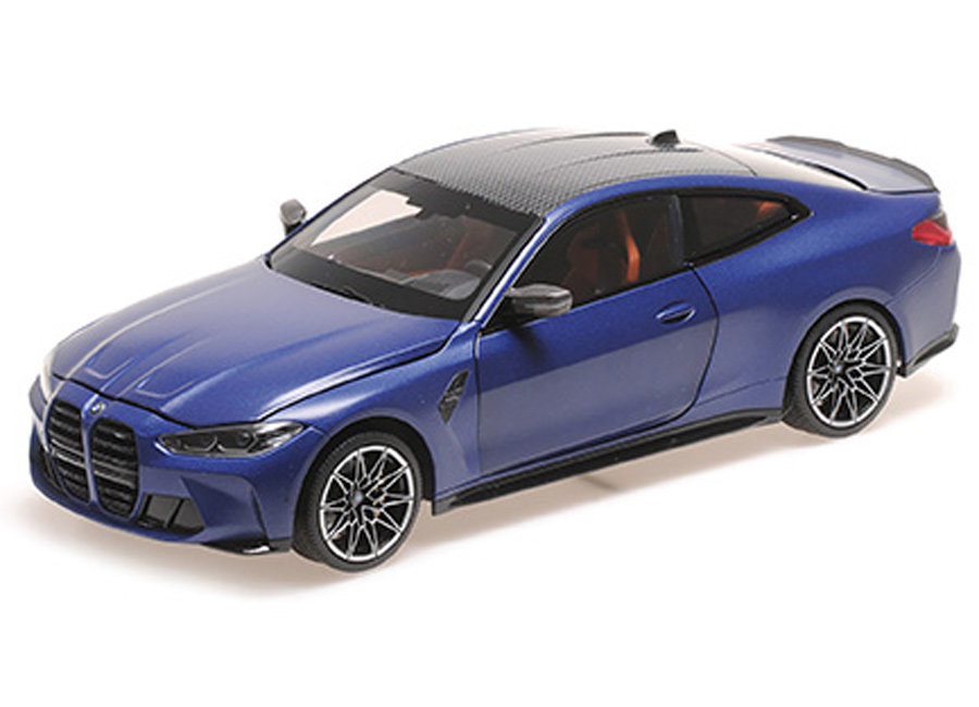 Modelcar Bmw M4 - 2020 - Blue Metallic Minichamps 1:18 Metallmodell Mit 